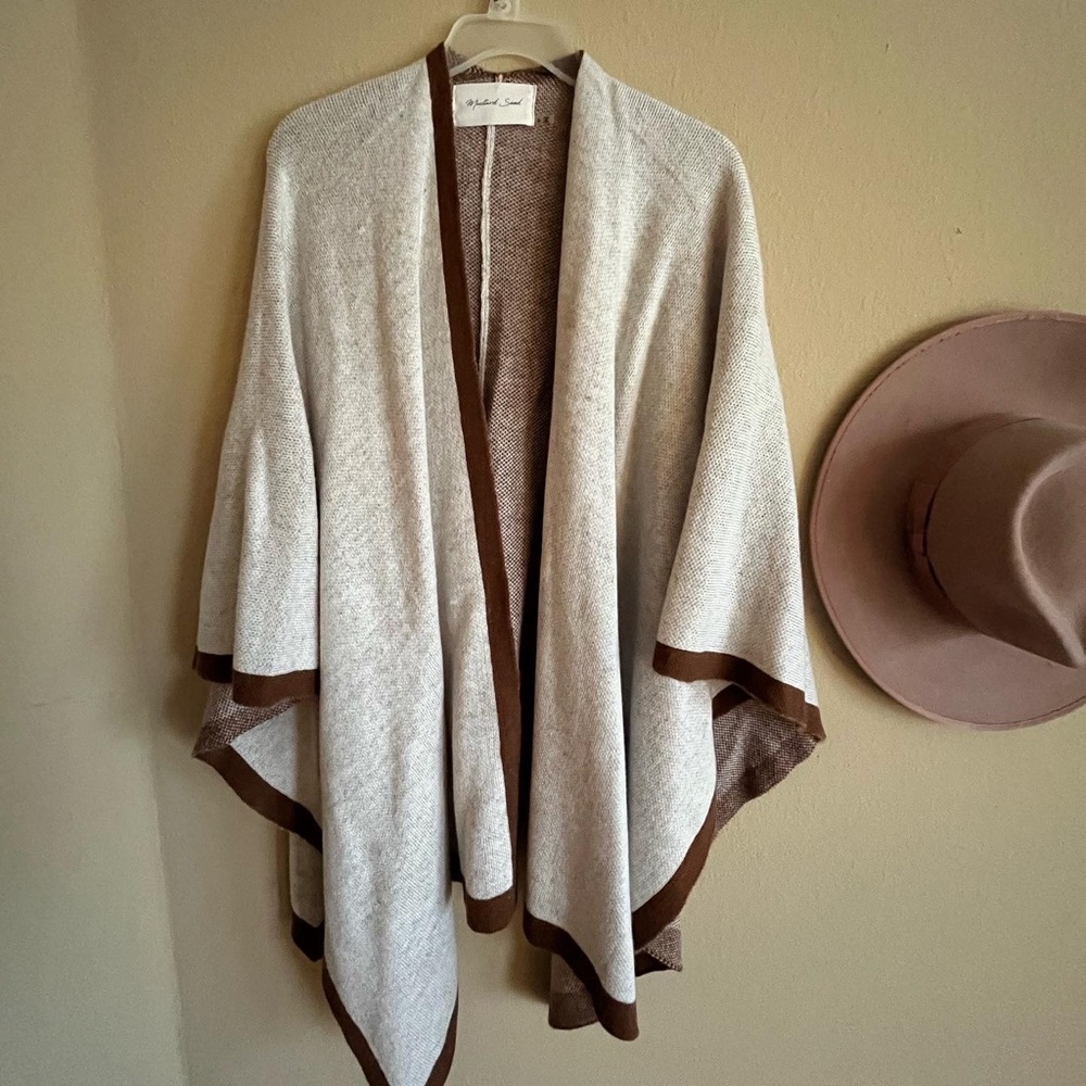 Beige poncho